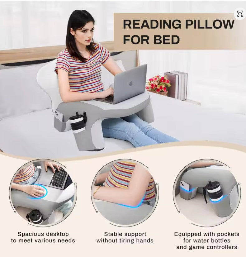 Reading Pillow Couch Lap Desk for Gaming, Memory Foam Arm Rest Pillow with Washable Cover