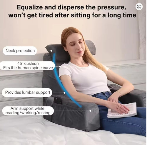 Reading Pillow for Bed Extra Large Arm Rest Pillow Memory Foam Bed Rest Pillow for Reading